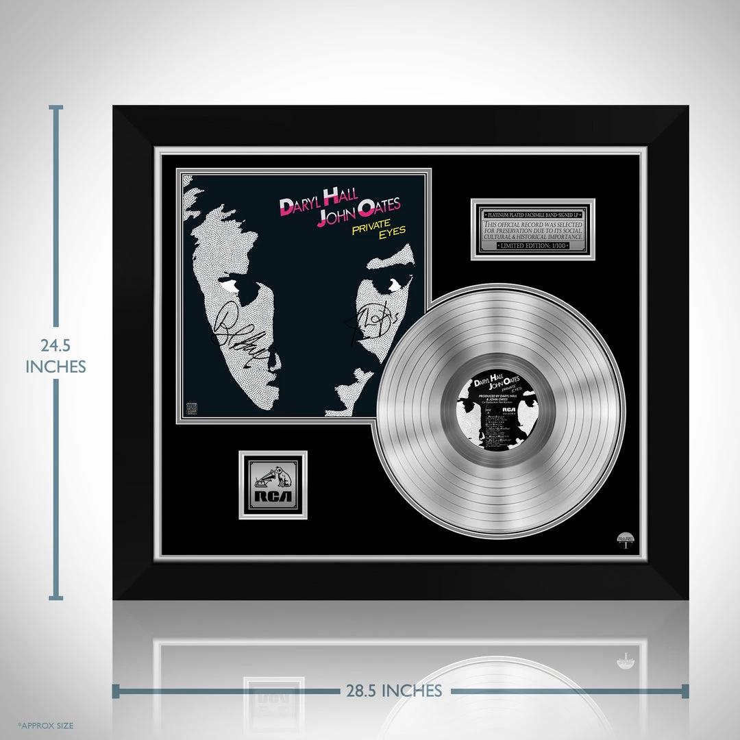 RARE-T Hall And Oates - Private Eyes Platinum LP Limited Signature Edition Studio Licensed Custom Frame Limited Edition Frames 3 RARE-T Hall And Oates - Private Eyes Platinum LP Limited Signature Edition Studio Licensed Custom Frame Limited Edition Frames
