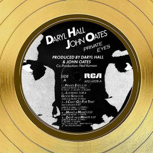 RARE-T Limited Edition Frames Hall And Oates - Private Eyes Gold LP Limited Signature Edition Studio Licensed Custom Frame 6 RARE-T Limited Edition Frames Hall And Oates - Private Eyes Gold LP Limited Signature Edition Studio Licensed Custom Frame