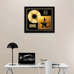 RARE-T Hamilton - Original Broadway Cast Recordings Gold LP Limited Signature Edition Studio Licensed Custom Frame Limited Edition Frames
