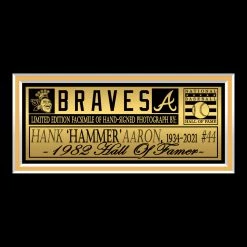 RARE-T Hank Aaron Braves Memorial Photo Limited Signature Edition Custom Frame