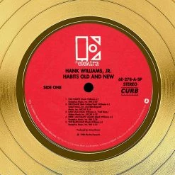RARE-T Hank Williams Jr. - Habits Old And New Gold LP Limited Signature Edition Studio Licensed Custom Frame
