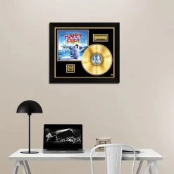 RARE-T Happy Feet - Music From The Motion Picture Gold LP Limited Signature Edition Studio Licensed Custom Frame Limited Edition Frames