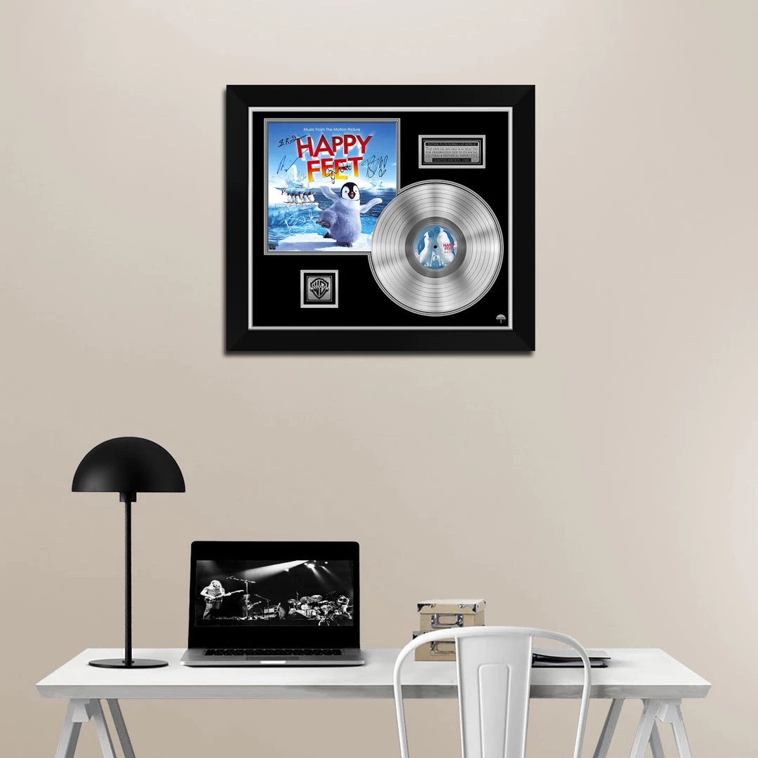 RARE-T Happy Feet - Music From The Motion Picture Platinum LP Limited Signature Edition Studio Licensed Custom Frame 2 RARE-T Happy Feet - Music From The Motion Picture Platinum LP Limited Signature Edition Studio Licensed Custom Frame