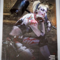 RARE-T Cgc Signature Edition 'Harley Quinn #1-9.8 Handsigned By Amanda Conner & Jimmy Palmiotti' Signed Comic Memorabilia
