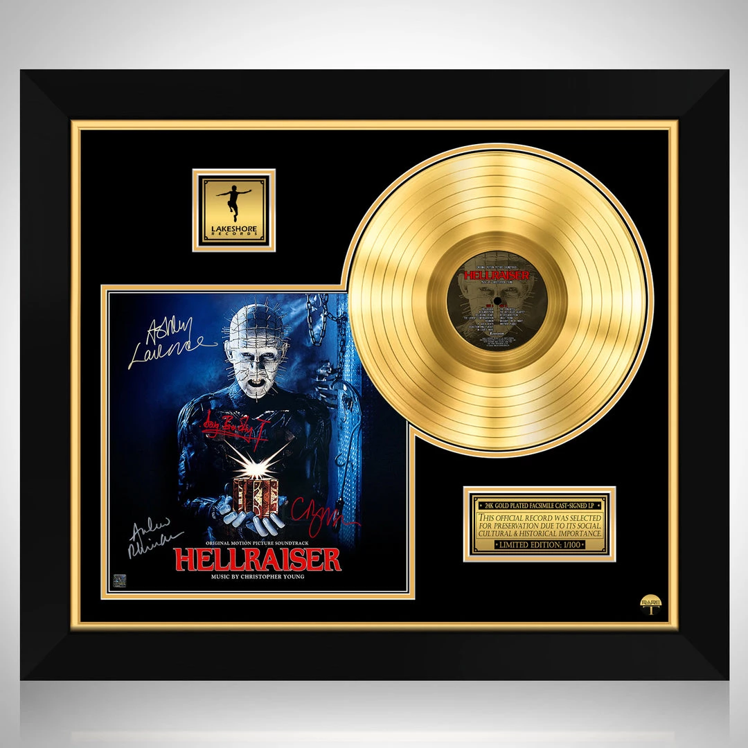 Rare-T Hellraiser - Original Motion Picture Soundtrack Gold LP Limited Signature Edition Studio Licensed Custom Frame Limited Edition Frames 1 Rare-T Hellraiser - Original Motion Picture Soundtrack Gold LP Limited Signature Edition Studio Licensed Custom Frame Limited Edition Frames