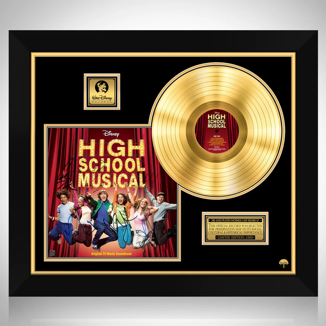 RARE-T Limited Edition Frames High School Musical - Original TV Movie Soundtrack Gold LP Limited Signature Edition Studio Licensed Custom Frame 1 RARE-T Limited Edition Frames High School Musical - Original TV Movie Soundtrack Gold LP Limited Signature Edition Studio Licensed Custom Frame