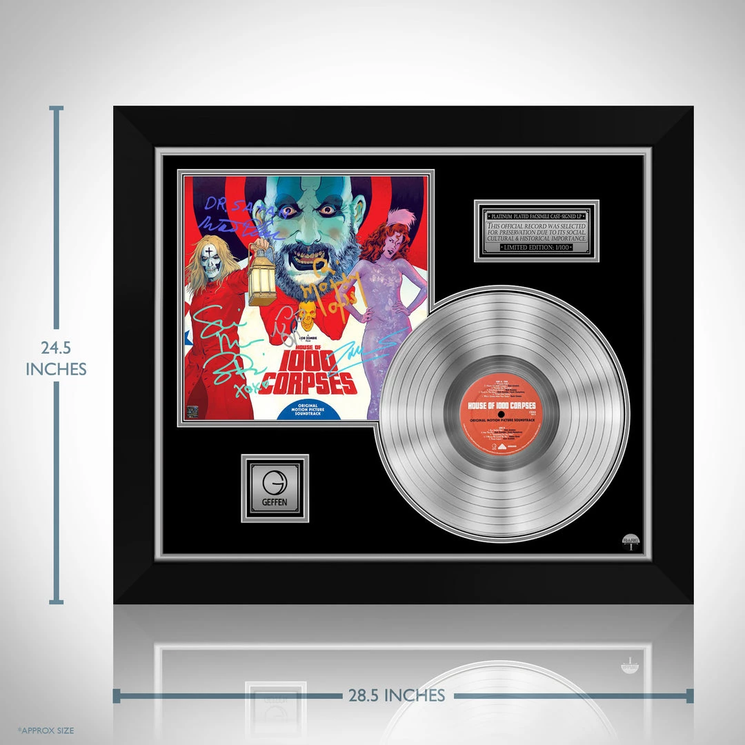 RARE-T House Of 1000 Corpses - Soundtrack Platinum LP Limited Signature Edition Studio Licensed Custom Frame Limited Edition Frames 3 RARE-T House Of 1000 Corpses - Soundtrack Platinum LP Limited Signature Edition Studio Licensed Custom Frame Limited Edition Frames