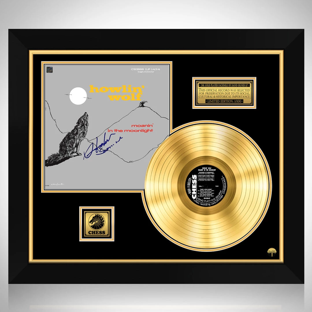 RARE-T Howlin’ Wolf - Moanin’ In The Moonlight Gold LP Limited Signature Edition Studio Licensed Custom Frame 1 RARE-T Howlin’ Wolf - Moanin’ In The Moonlight Gold LP Limited Signature Edition Studio Licensed Custom Frame