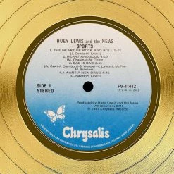 RARE-T Huey Lewis And The News Sports Gold LP Limited Signature Edition Studio Licensed Custom Frame