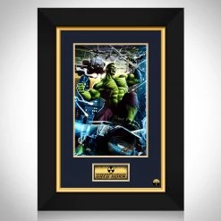 VAULT COLLECTIBLES Signed Memorabilia Incredible Hulk 'Warzone' Hand-Signed Artwork Print By Artist Greg Horn Custom Frame