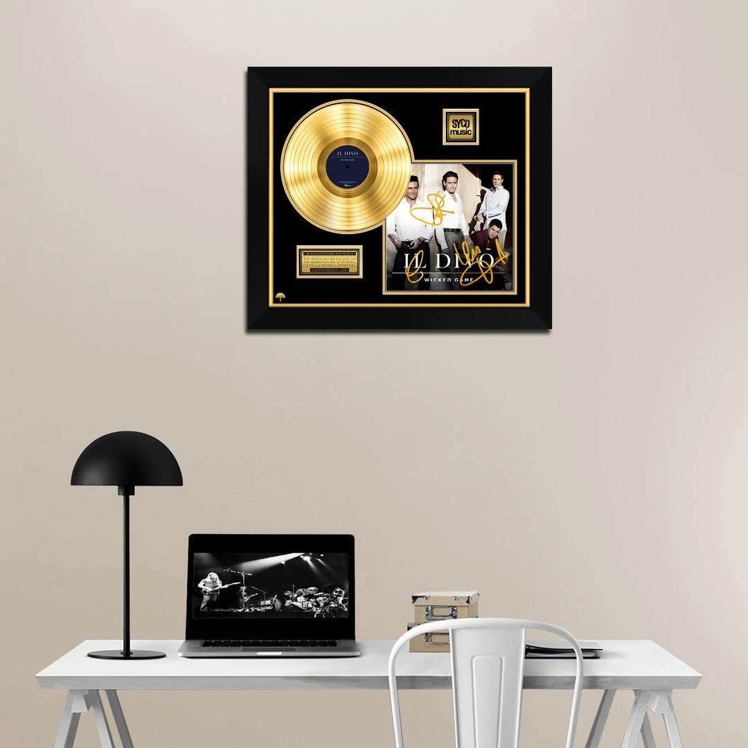 RARE-T Limited Edition Frames Il Divo - Wicked Game Gold LP Limited Signature Edition Studio Licensed Custom Frame 2 RARE-T Limited Edition Frames Il Divo - Wicked Game Gold LP Limited Signature Edition Studio Licensed Custom Frame