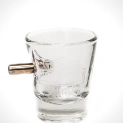 Handmade 'Bullet - Harley-Davidson' Etched Shot Glass Barware & Signs