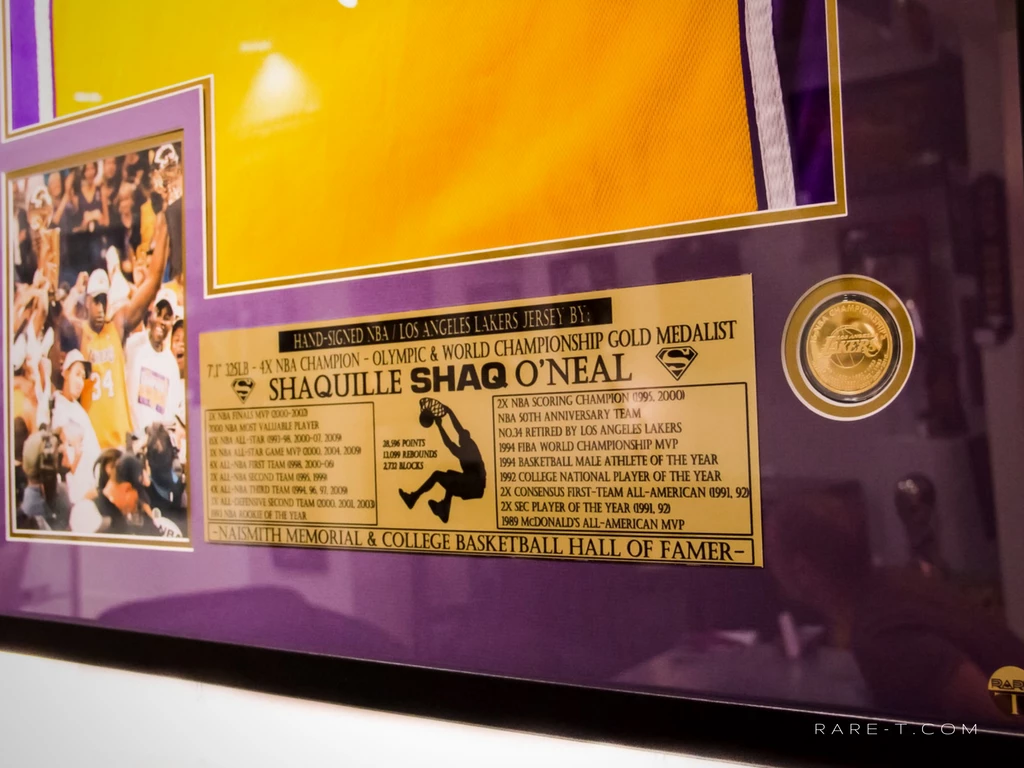 Rare-T Exclusive 'Shaquille O'Neal - Hand-Signed Nba Jersey' Custom Shadow Box Frame Sports Memorabilia 3 Rare-T Exclusive 'Shaquille O'Neal - Hand-Signed Nba Jersey' Custom Shadow Box Frame Sports Memorabilia