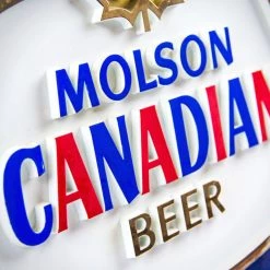 RARE-T Barware & Signs Molson - 1976 Canadian Beer Original Vintage Bar Sign/Advertisement