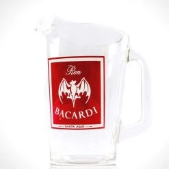 RARE-T Vintage Ron Bacardi Glass Pitcher