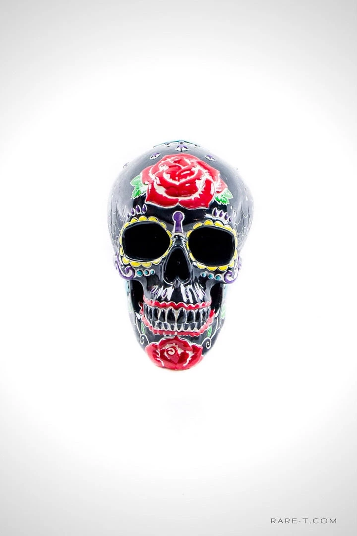 RARE-T Handcrafted Colorful 'Tattoo Flash/Day Of The Dead Human Skull' Piggy Bank/Statue Collectible Statues 2 RARE-T Handcrafted Colorful 'Tattoo Flash/Day Of The Dead Human Skull' Piggy Bank/Statue Collectible Statues