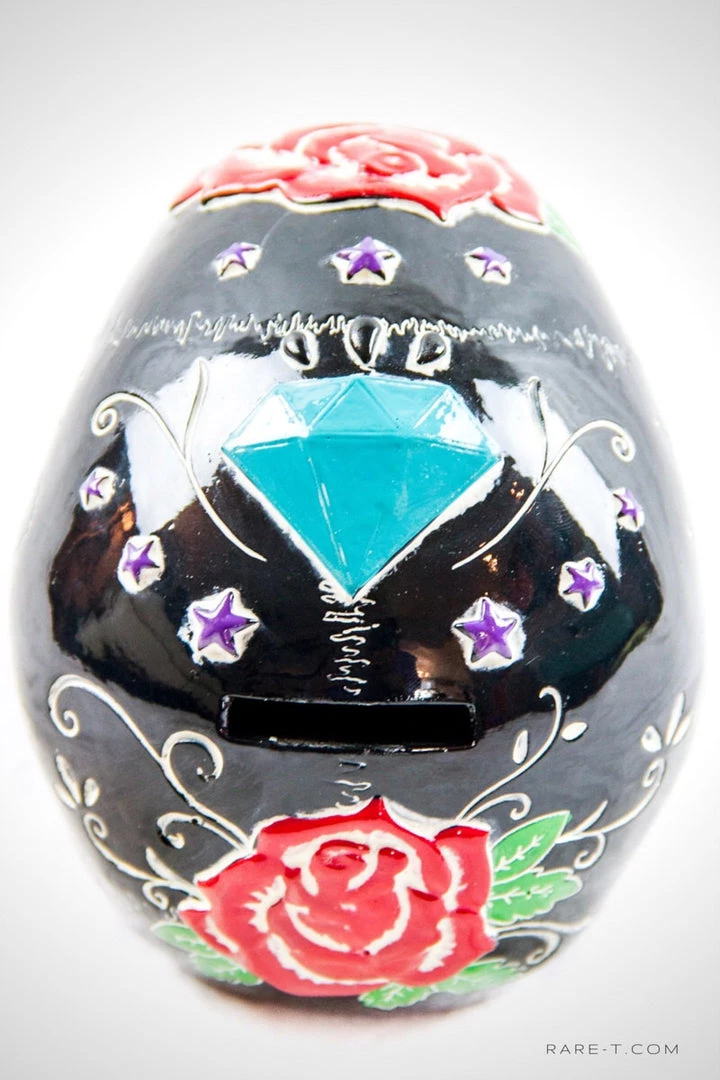 RARE-T Handcrafted Colorful 'Tattoo Flash/Day Of The Dead Human Skull' Piggy Bank/Statue Collectible Statues 5 RARE-T Handcrafted Colorful 'Tattoo Flash/Day Of The Dead Human Skull' Piggy Bank/Statue Collectible Statues