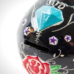 RARE-T Handcrafted Colorful 'Tattoo Flash/Day Of The Dead Human Skull' Piggy Bank/Statue Collectible Statues 11 RARE-T Handcrafted Colorful 'Tattoo Flash/Day Of The Dead Human Skull' Piggy Bank/Statue Collectible Statues