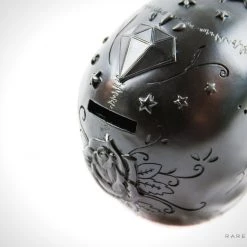RARE-T Collectible Statues Handcrafted 'Tattoo Flash/Day Of The Dead Human Skull' Piggy Bank/Statue