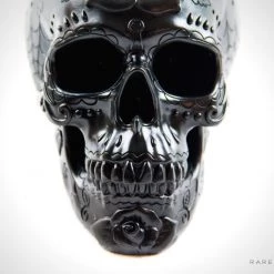 RARE-T Collectible Statues Handcrafted 'Tattoo Flash/Day Of The Dead Human Skull' Piggy Bank/Statue