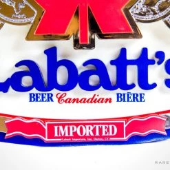 RARE-T Labatt'S Gold Coins Beer/Biere Canadian Leaf Montreal Original Bar Sign/Advertisement