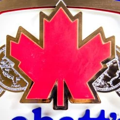 RARE-T Labatt'S Gold Coins Beer/Biere Canadian Leaf Montreal Original Bar Sign/Advertisement