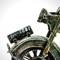 RARE-T Vintage Handmade '1940 Wla-Military Harley Davidson' Metal Toy Motorcycle