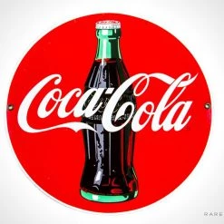 RARE-T Barware & Signs Original Coca-Cola Vintage Enamel/Porcelain Bar Sign & Display