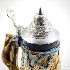 RARE-T Vintage Western Germany 'Hunting Scene' Metal Lid Beer Stein Barware & Signs 7 RARE-T Vintage Western Germany 'Hunting Scene' Metal Lid Beer Stein Barware & Signs