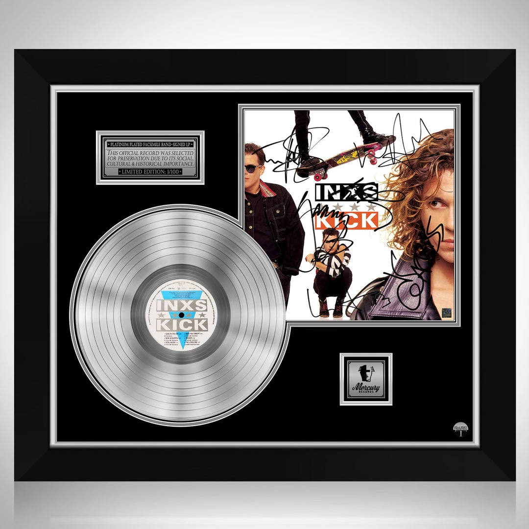 Rare-T INXS - Kick Platinum LP Limited Signature Edition Studio Licensed Custom Frame Limited Edition Frames 1 Rare-T INXS - Kick Platinum LP Limited Signature Edition Studio Licensed Custom Frame Limited Edition Frames