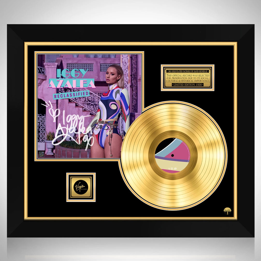 RARE-T Iggy Azalea - Reclassified Gold LP Limited Signature Edition Studio Licensed Custom Frame 1 RARE-T Iggy Azalea - Reclassified Gold LP Limited Signature Edition Studio Licensed Custom Frame