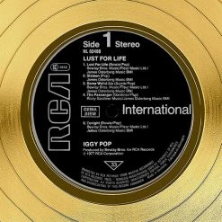 RARE-T Limited Edition Frames Iggy Pop - Lust For Life Gold LP Limited Signature Edition Studio Licensed Custom Frame