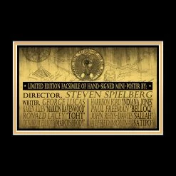 RARE-T Indiana Jones And The Raiders Of The Lost Ark Mini Poster Limited Signature Edition Studio Licensed Custom Frame