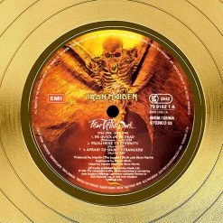 RARE-T Limited Edition Frames Iron Maiden - Fear Of The Dark Gold LP Limited Signature Edition Studio Licensed Custom Frame 16 RARE-T Limited Edition Frames Iron Maiden - Fear Of The Dark Gold LP Limited Signature Edition Studio Licensed Custom Frame