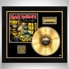 RARE-T Iron Maiden Piece Of Mind Gold LP Limited Signature Edition Studio Licensed Custom Frame Limited Edition Frames