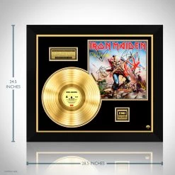 RARE-T Limited Edition Frames Iron Maiden - The Trooper Gold LP Limited Signature Edition Studio Licensed Custom Frame