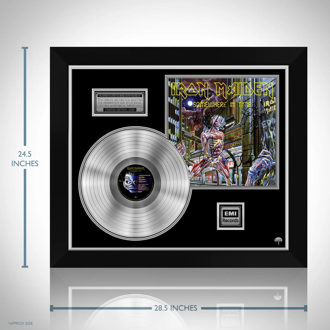 RARE-T Limited Edition Frames Iron Maiden - Somewhere In Time Platinum LP Limited Signature Edition Studio Licensed Custom Frame 3 RARE-T Limited Edition Frames Iron Maiden - Somewhere In Time Platinum LP Limited Signature Edition Studio Licensed Custom Frame