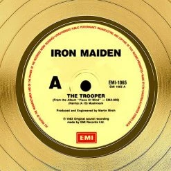 RARE-T Limited Edition Frames Iron Maiden - The Trooper Gold LP Limited Signature Edition Studio Licensed Custom Frame