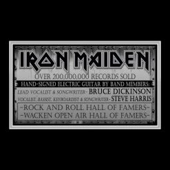 PPC Signed Memorabilia Iron Maiden- JSA Dual Certified Hand-Signed Electric Guitar By Bruce Dickinson & Steve Harris Shadow Box Frame