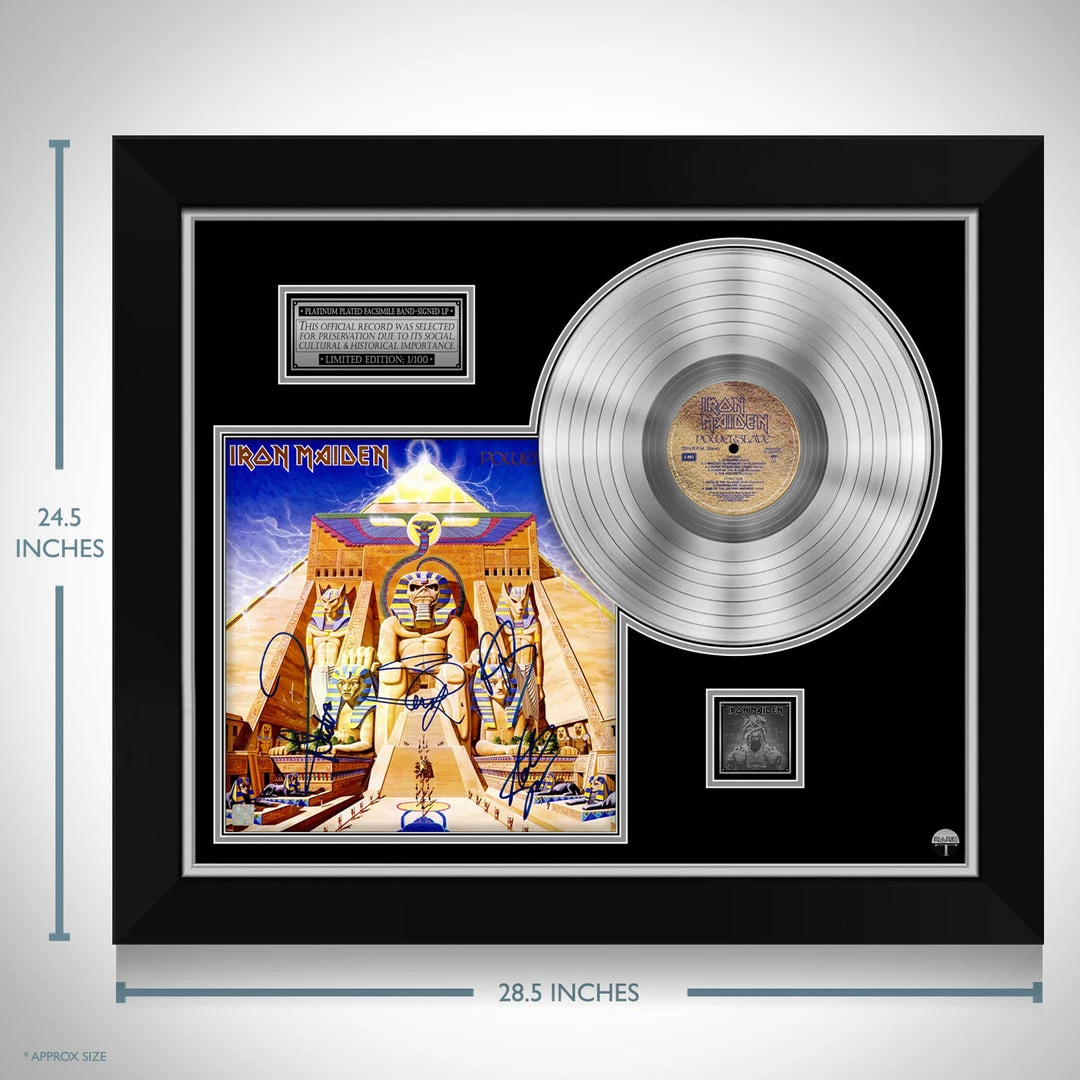 RARE-T Limited Edition Frames Iron Maiden Powerslave Platinum LP Limited Signature Edition Studio Licensed Custom Frame 7 RARE-T Limited Edition Frames Iron Maiden Powerslave Platinum LP Limited Signature Edition Studio Licensed Custom Frame