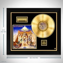 RARE-T Limited Edition Frames Iron Maiden Powerslave Gold LP Limited Signature Edition Studio Licensed Custom Frame
