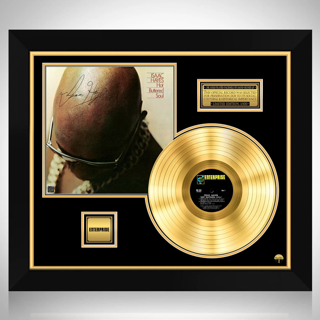 RARE-T Limited Edition Frames Isaac Hayes - Hot Buttered Soul Gold LP Limited Signature Edition Studio Licensed Custom Frame 1 RARE-T Limited Edition Frames Isaac Hayes - Hot Buttered Soul Gold LP Limited Signature Edition Studio Licensed Custom Frame