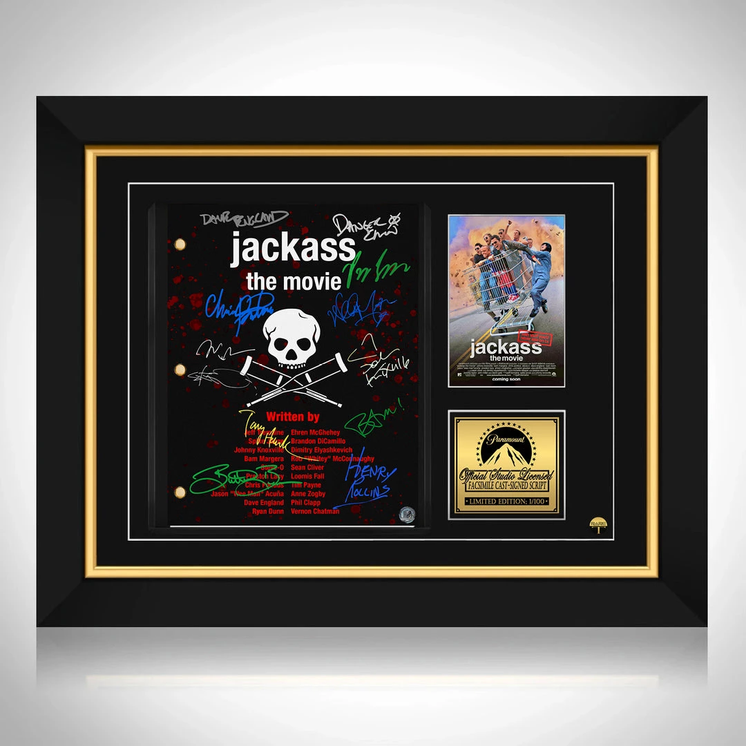RARE-T NEW Jackass The Movie Transcript Limited Signature Edition Studio Licensed Custom Frame 12 RARE-T NEW Jackass The Movie Transcript Limited Signature Edition Studio Licensed Custom Frame