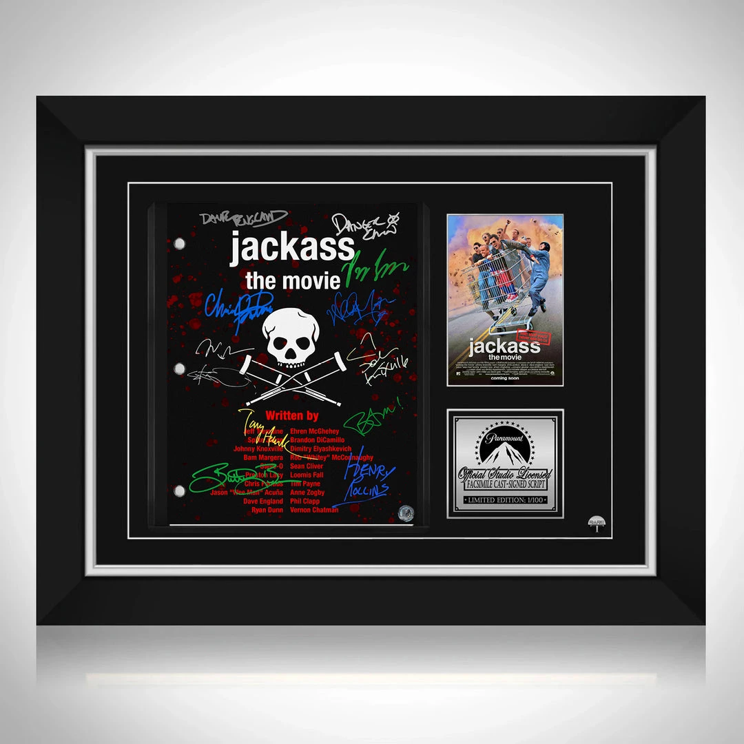 RARE-T NEW Jackass The Movie Transcript Limited Signature Edition Studio Licensed Custom Frame 1 RARE-T NEW Jackass The Movie Transcript Limited Signature Edition Studio Licensed Custom Frame
