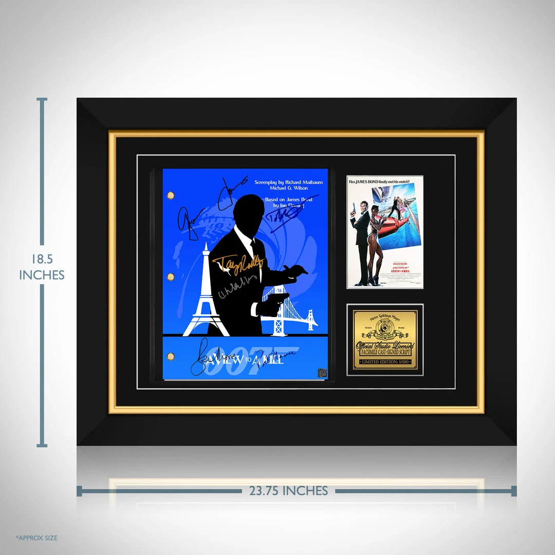 RARE-T James Bond A View To A Kill Transcript Limited Signature Edition Studio Licensed Custom Frame 2 RARE-T James Bond A View To A Kill Transcript Limited Signature Edition Studio Licensed Custom Frame