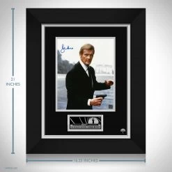 RARE-T Limited Edition Frames Roger Moore - James Bond Photo Limited Signature Edition Studio Licensed Custom Frame