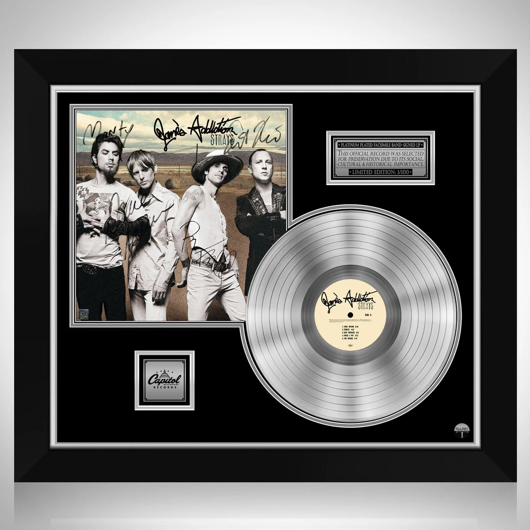 RARE-T Limited Edition Frames Jane's Addiction - Strays Platinum LP Limited Signature Edition Studio Licensed Custom Frame 1 RARE-T Limited Edition Frames Jane's Addiction - Strays Platinum LP Limited Signature Edition Studio Licensed Custom Frame