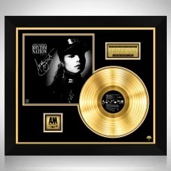 RARE-T Janet Jackson - Rhythm Nation 1814 Gold LP Limited Signature Edition Studio Licensed Custom Frame