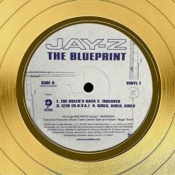 RARE-T Jay-Z The Blueprint Gold LP Limited Signature Edition Studio Licensed Custom Frame