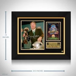 RARE-T Sports Memorabilia Dallas Cowboys Jimmy Johnson Photo Limited Signature Edition Studio Licensed Custom Frame